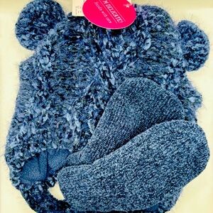 Dark Blue| Baby Boys Cozy Hat And Mittens Set 6-11 mos